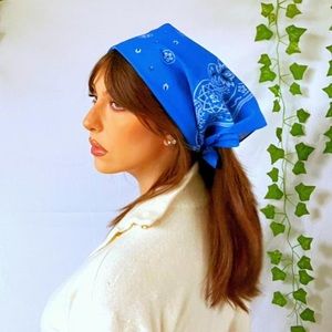 NWOT Blue, black and white bandana